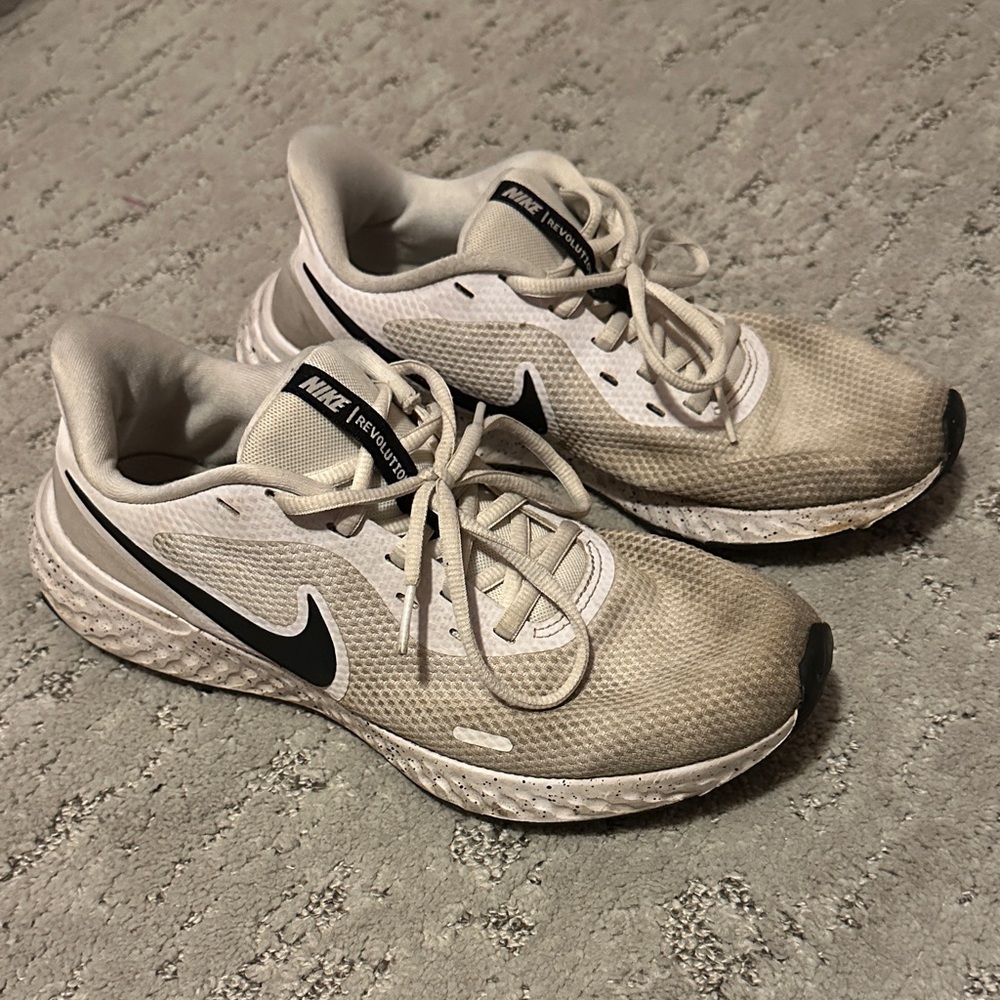 Nike White and Gray Athletic Sneakers